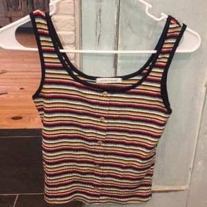 striped tank top with buttons